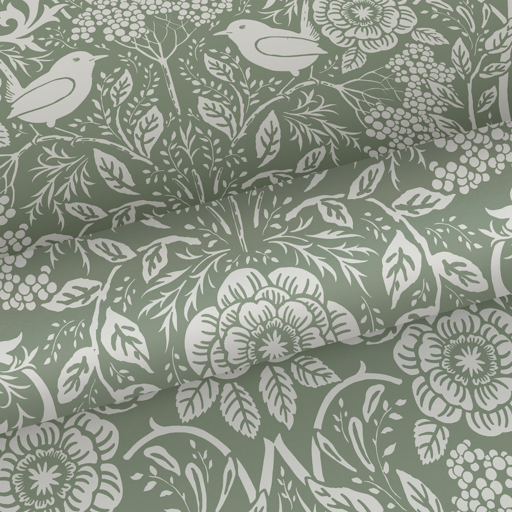 Vintage Flowers - Vintage Birds botanical wallpaper Esta    