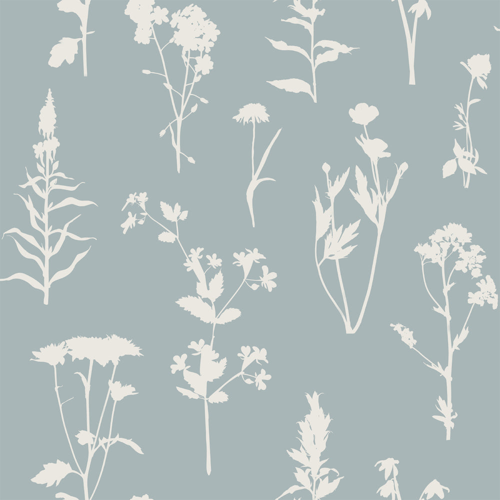 Vintage Flowers - Carnations botanical wallpaper Esta Roll Blue  139394