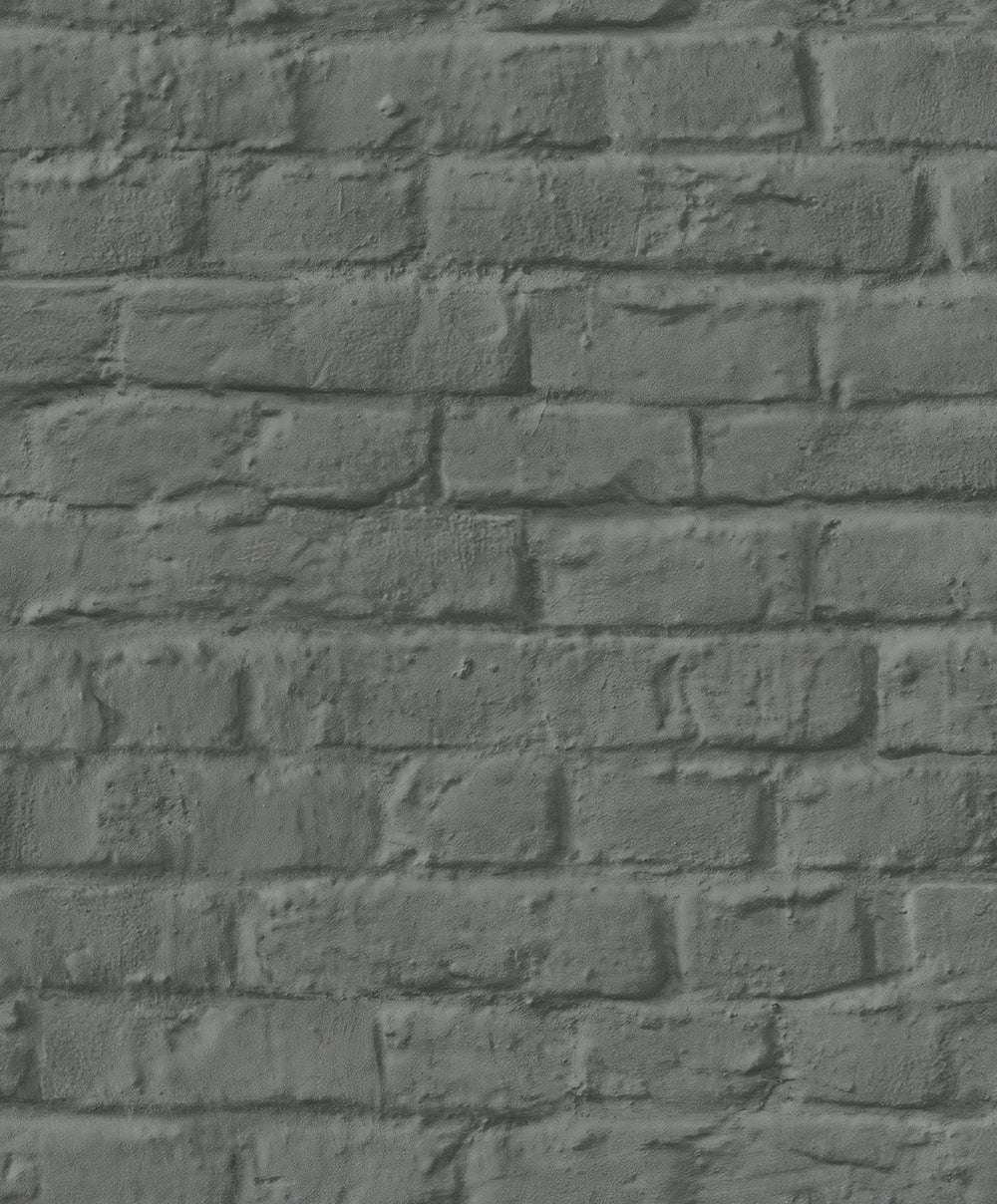 Loft Superior - Sculpted Brick industrial wallpaper Marburg Roll Charcoal  34170