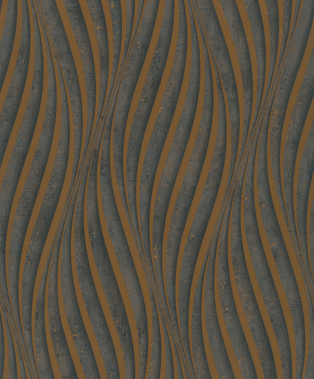 City Glow - Tranquil Tides geometric wallpaper Marburg Roll Bronze  34263