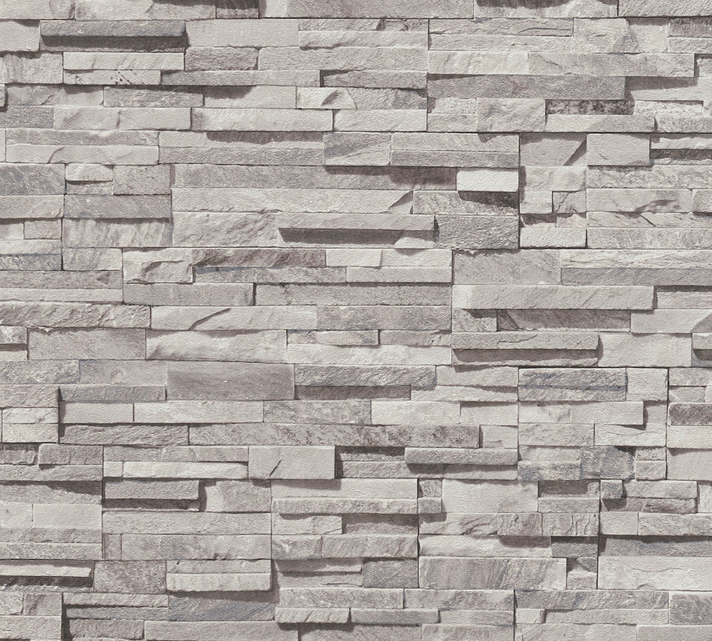 Metropolitan Stories 3 - Stacked Stone industrial wallpaper AS Creation Roll Light Grey  388162