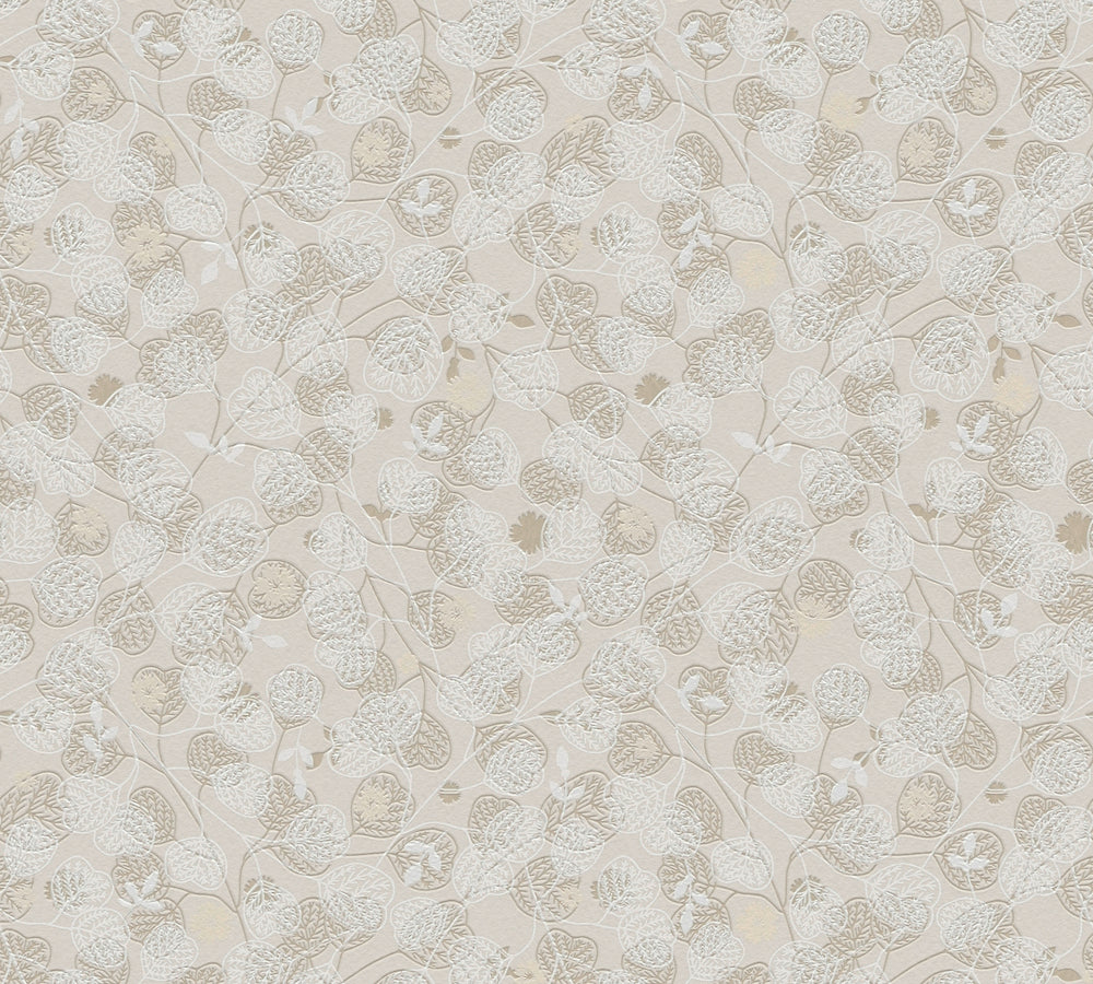 Metropolitan Stories 3 - Pretty Vine botanical wallpaper AS Creation Roll Beige  391112