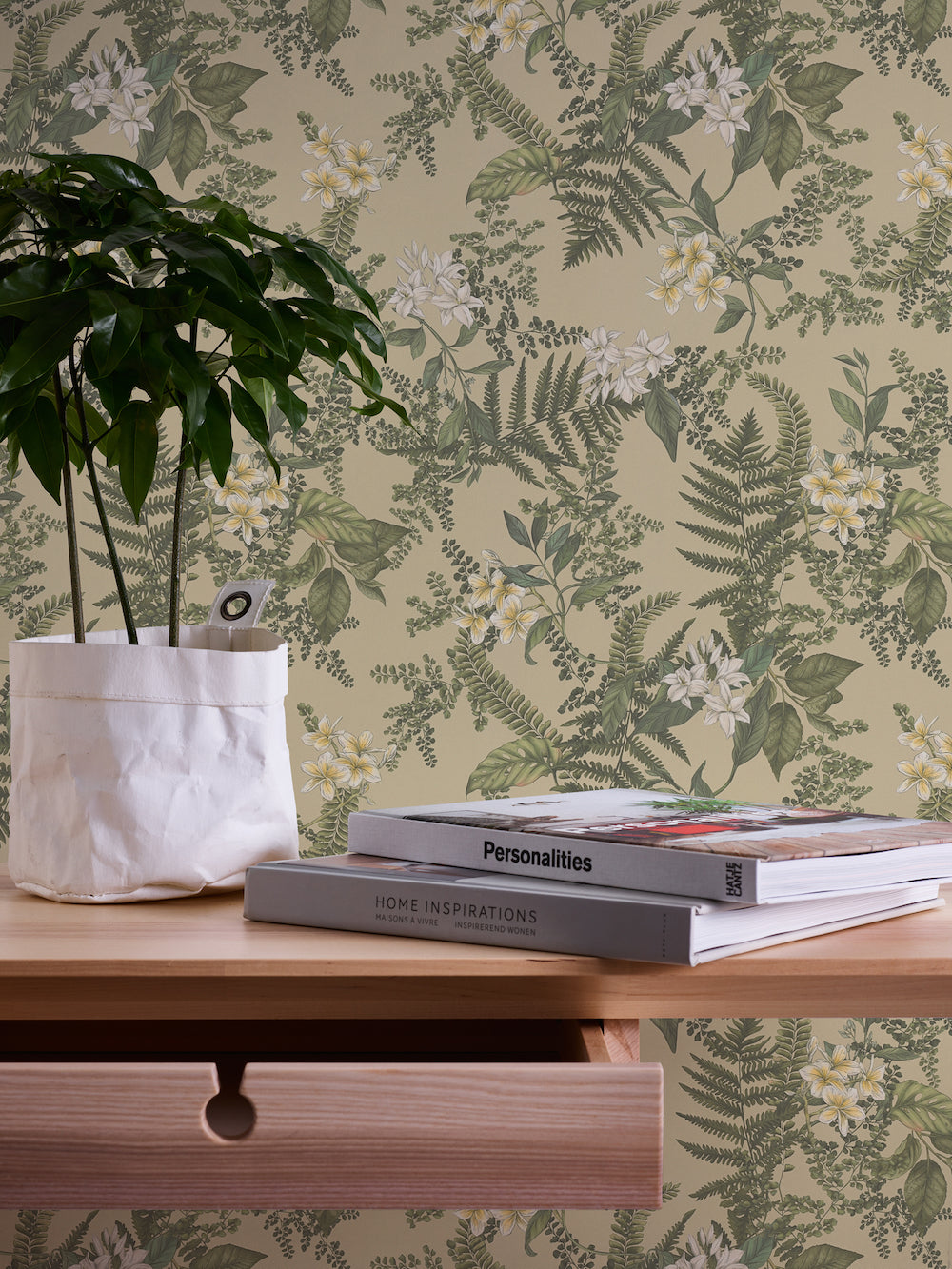 Drawn Into Nature - Flowers & Ferns botanical wallpaper AS Creation    