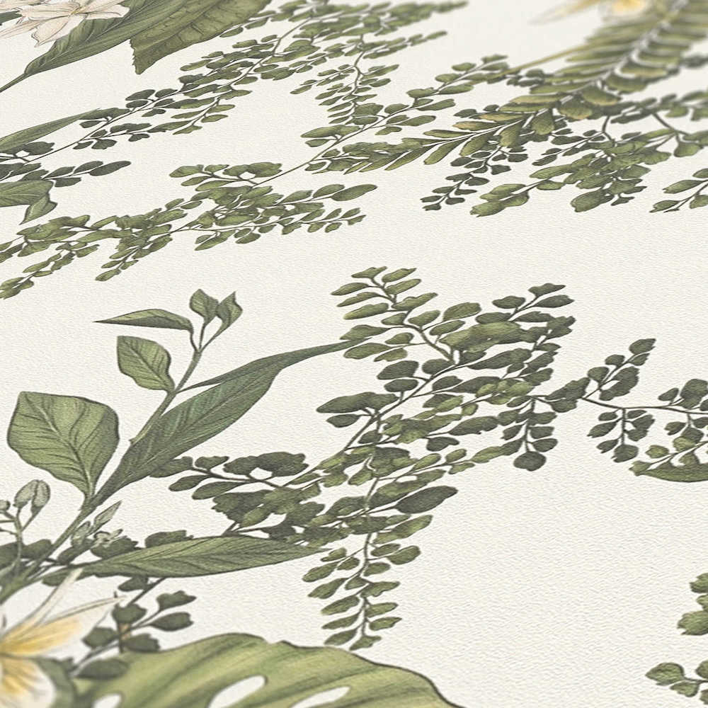 Drawn Into Nature - Flowers & Ferns botanical wallpaper AS Creation    