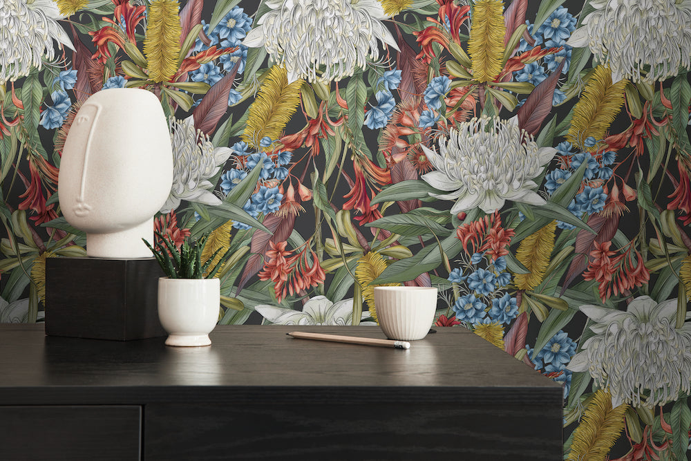 Drawn Into Nature - Flower Power botanical wallpaper AS Creation    