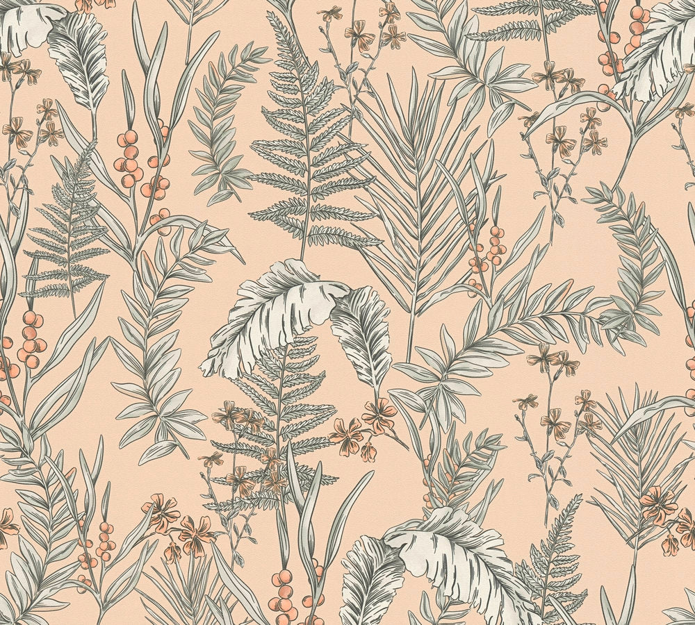 Drawn Into Nature - Meadow Dreams botanical wallpaper AS Creation Roll Beige  394342