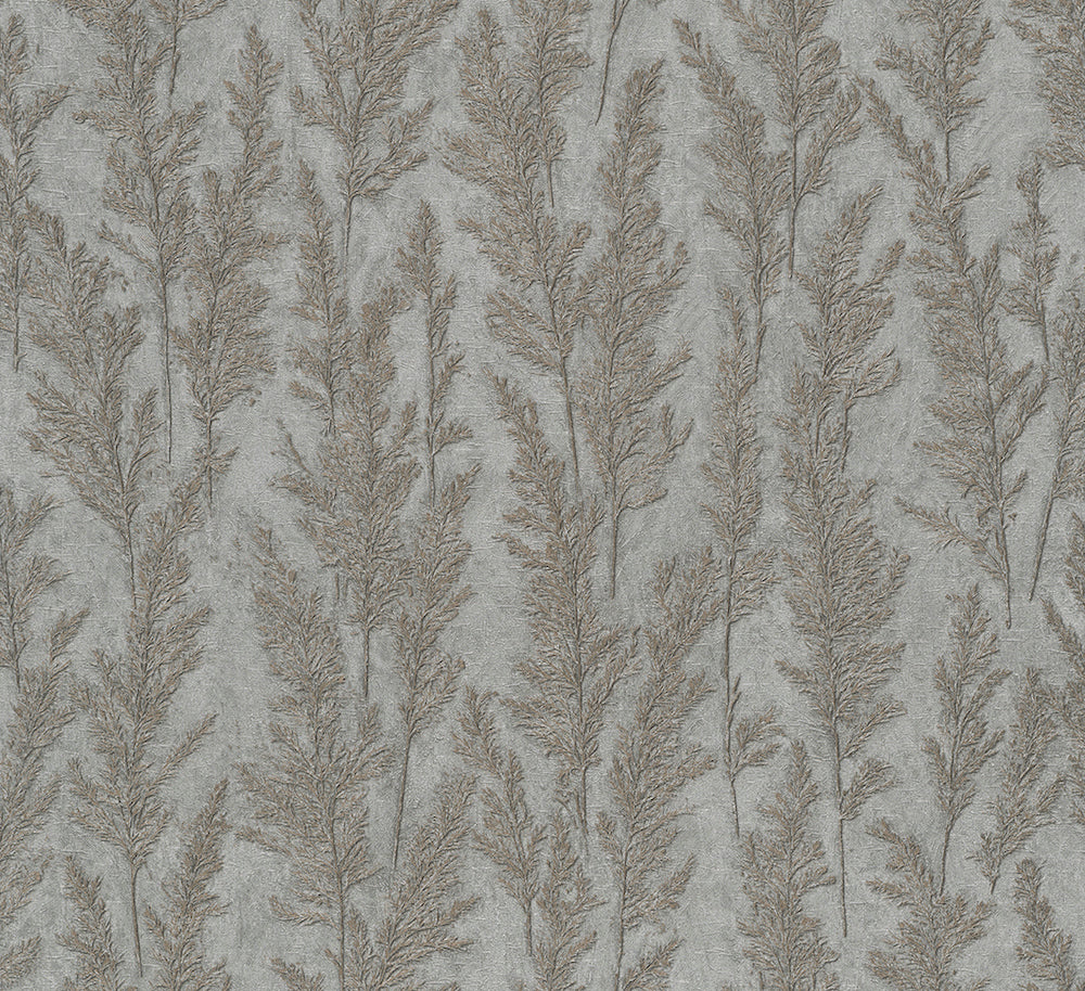 Natural Opulence -  Blades of Grass botanical wallpaper Marburg Roll Grey  33212