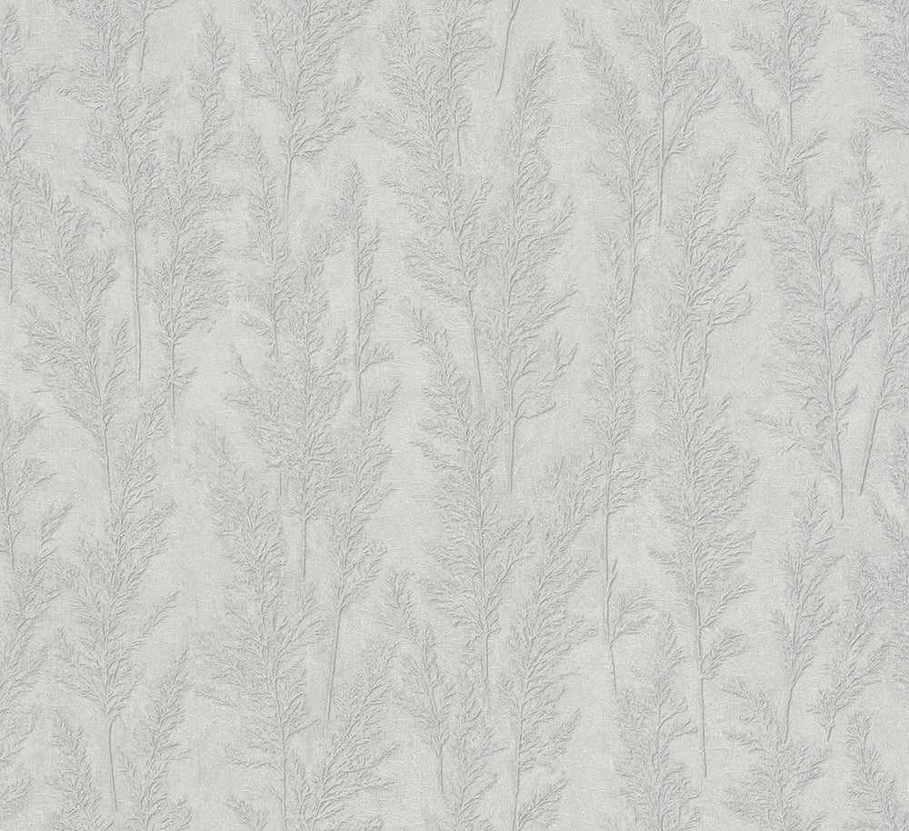 Natural Opulence -  Blades of Grass botanical wallpaper Marburg Roll Silver  33213