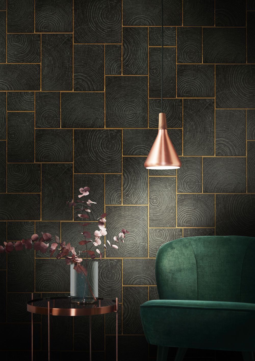 Natural Opulence -  Wood Tiles industrial wallpaper Marburg    