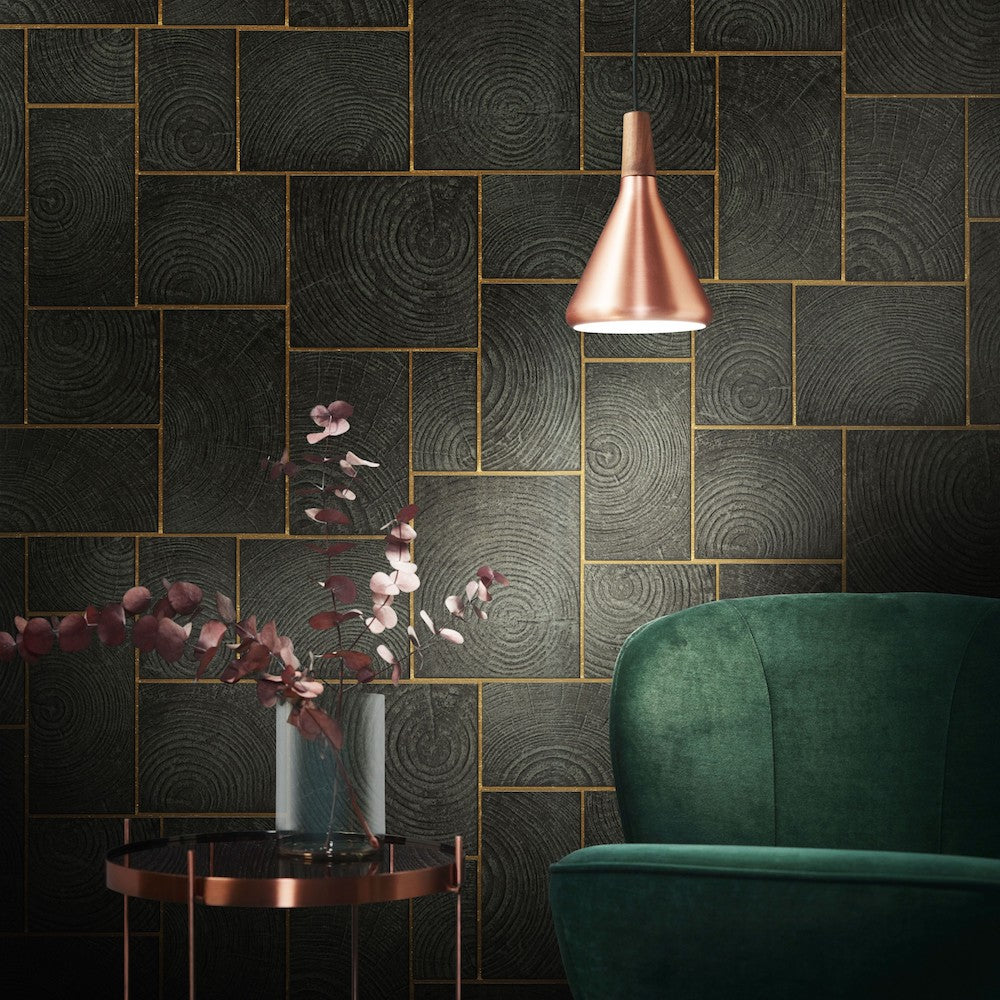 Natural Opulence -  Wood Tiles industrial wallpaper Marburg    