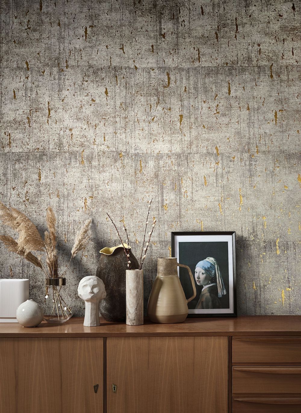 Natural Opulence -  Metallic Concrete Look industrial wallpaper Marburg    