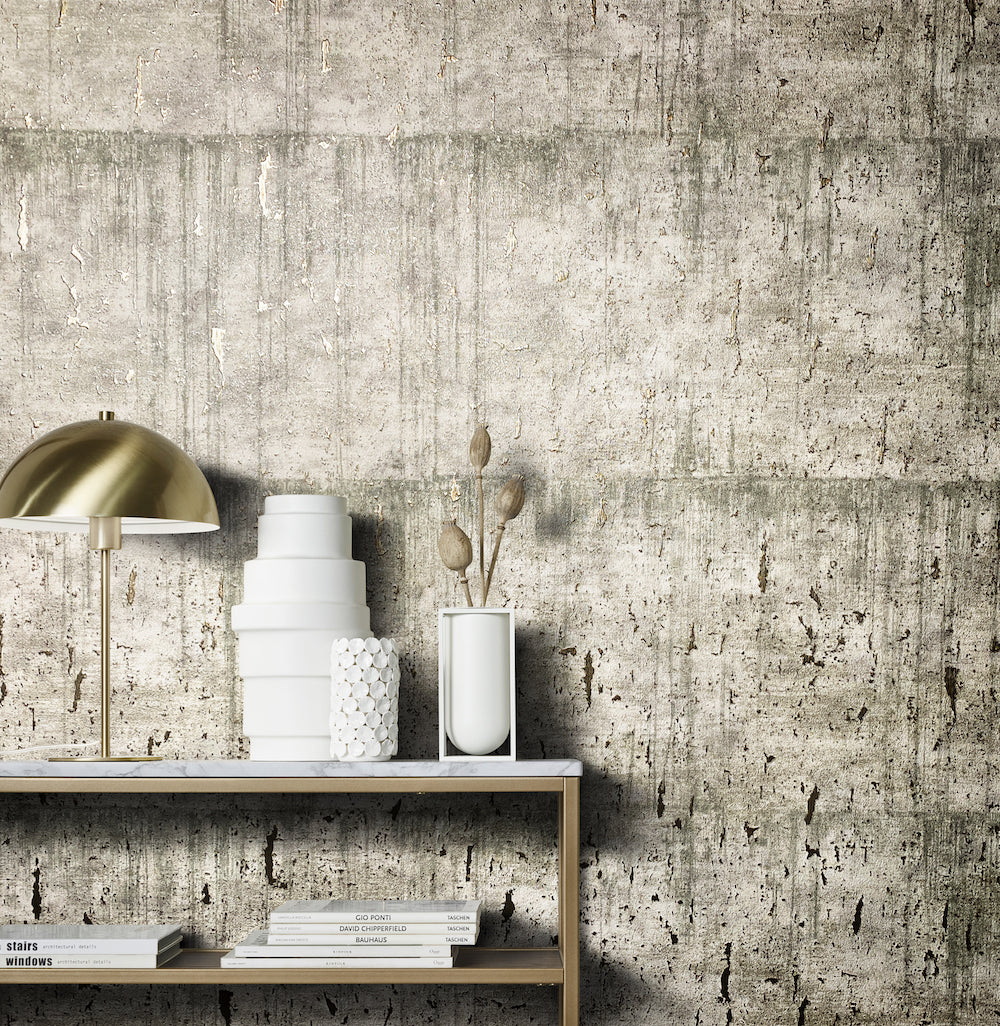 Natural Opulence -  Metallic Concrete Look industrial wallpaper Marburg    