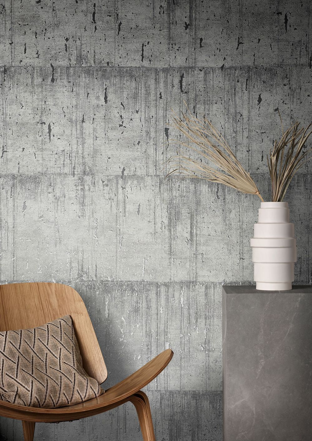 Natural Opulence -  Metallic Concrete Look industrial wallpaper Marburg    