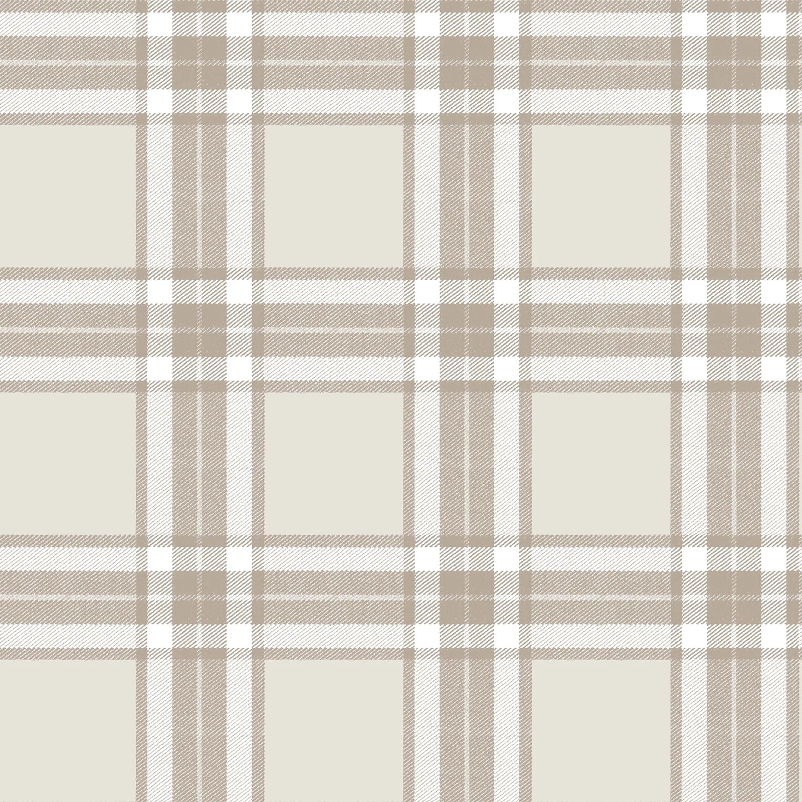 Blooming Garden - Farmhouse Plaid geometric wallpaper Parato Roll Beige 84056