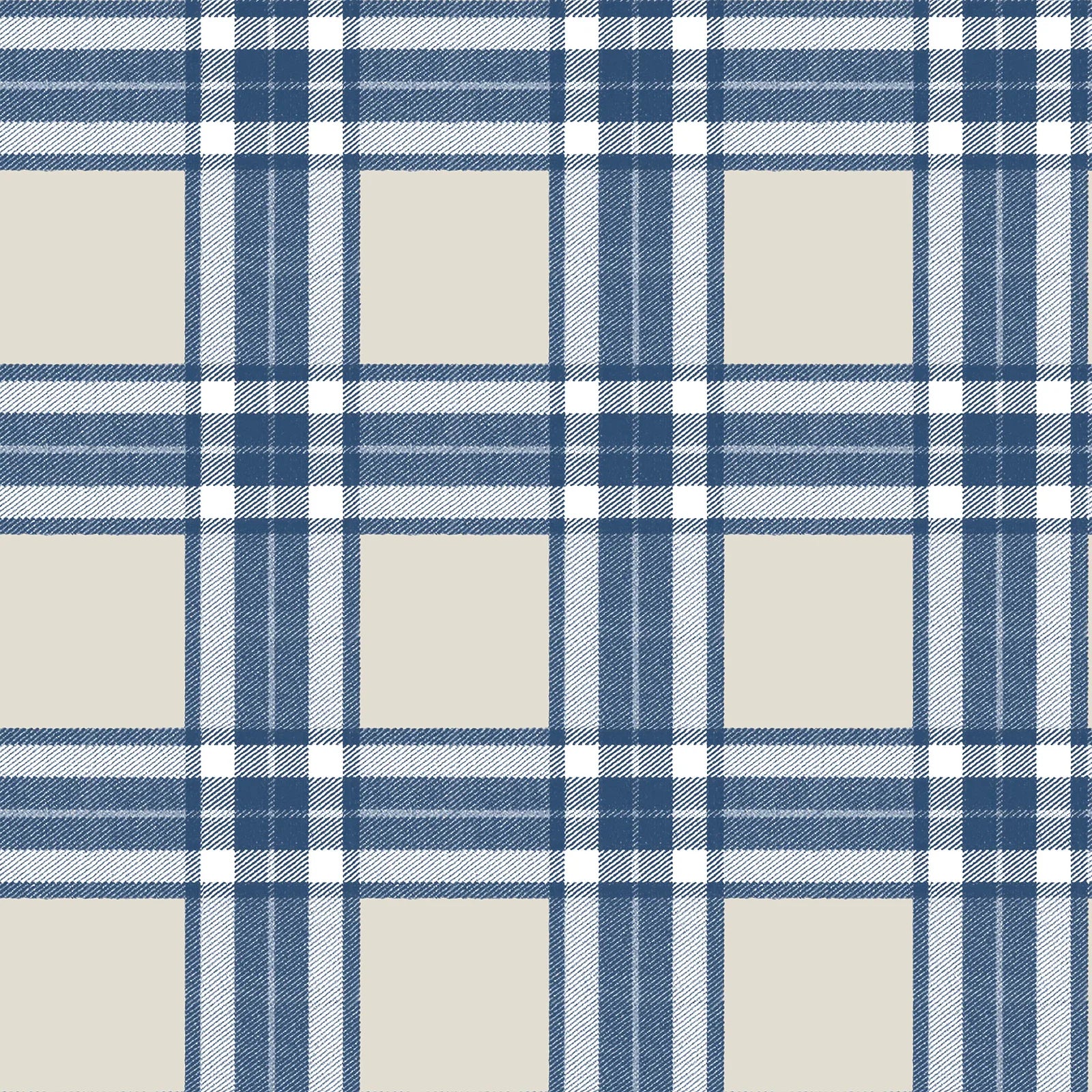 Blooming Garden - Farmhouse Plaid geometric wallpaper Parato Roll Blue 84058