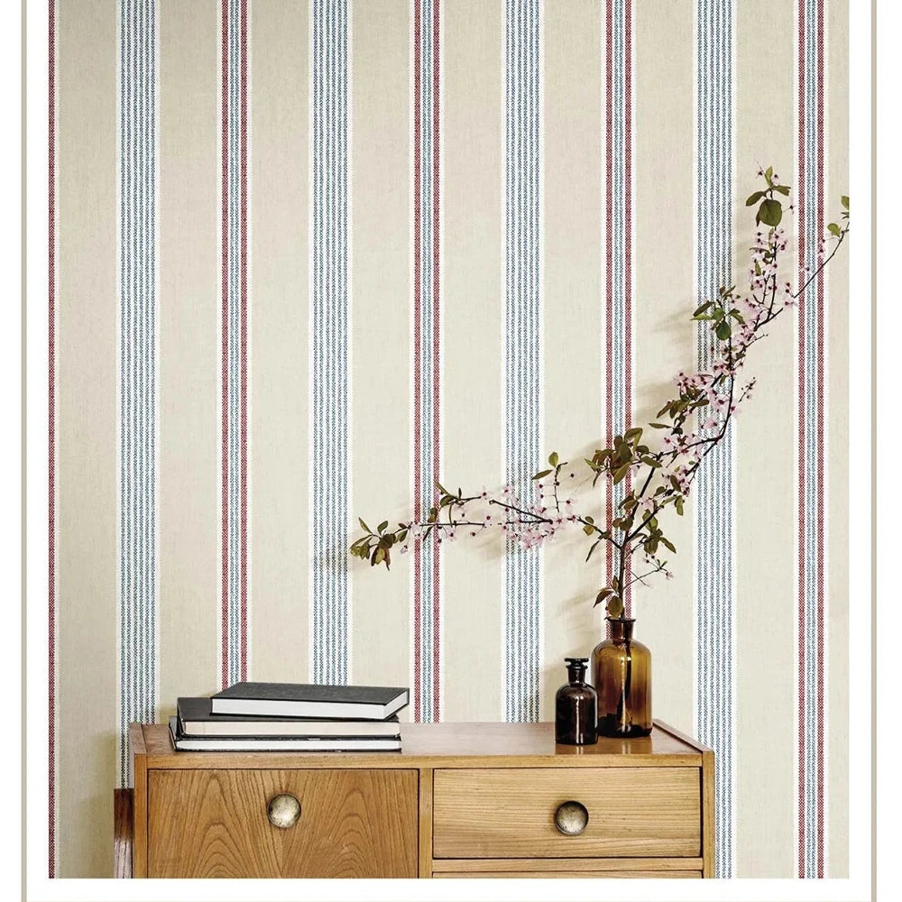 Blooming Garden - Vintage Stripes geometric wallpaper Parato