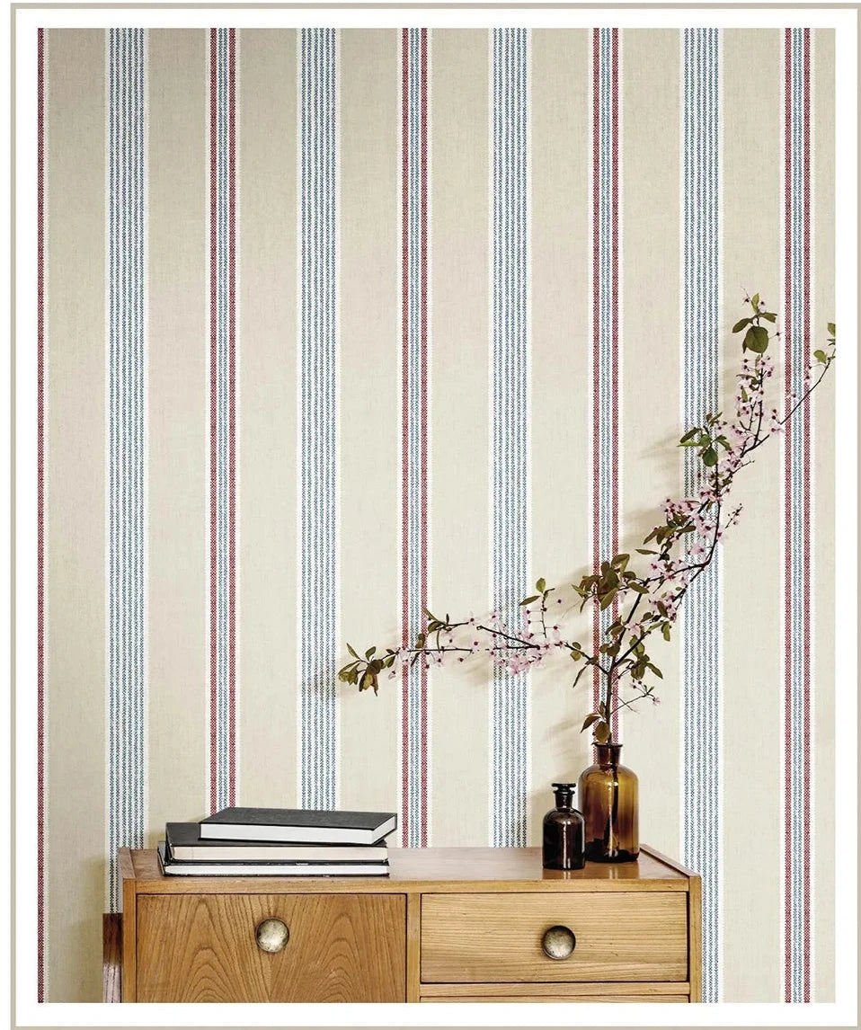 Blooming Garden - Vintage Stripes geometric wallpaper Parato