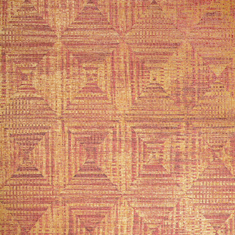 Salt & Pepper - Raffia geometric wallpaper Hohenberger Roll Orange  65345