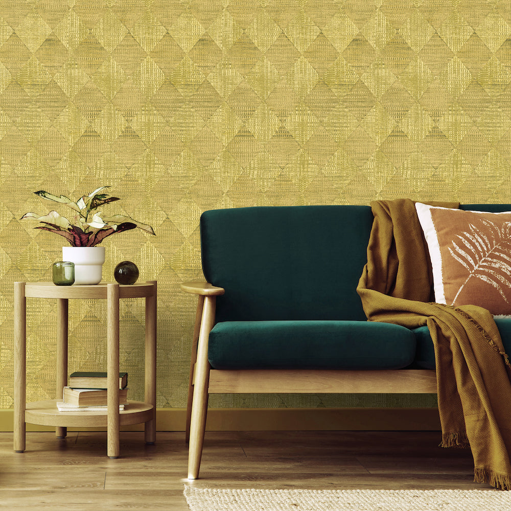 Salt & Pepper - Raffia geometric wallpaper Hohenberger    