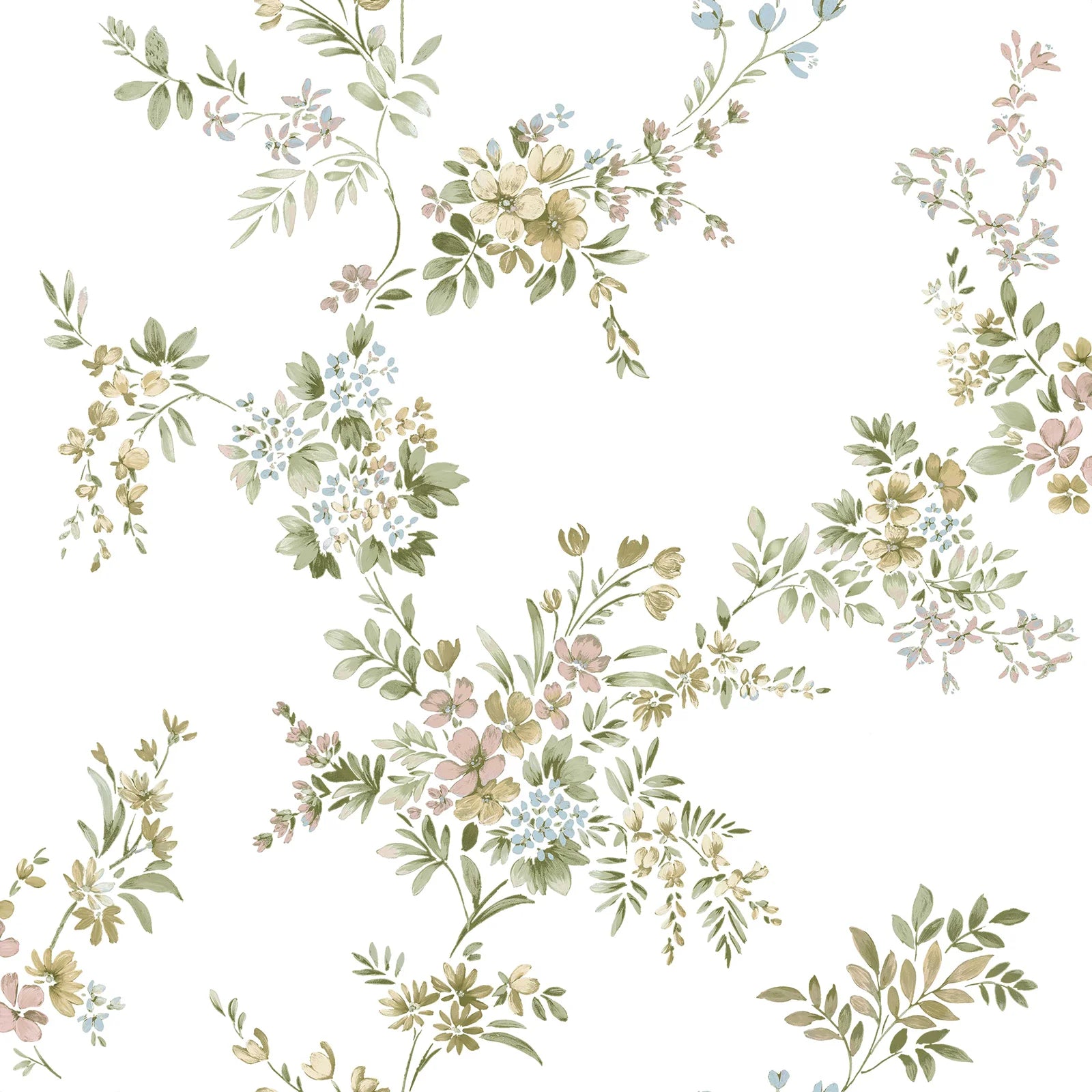 Fiori Country - Grace botanical wallpaper Parato Roll Yellow 12312