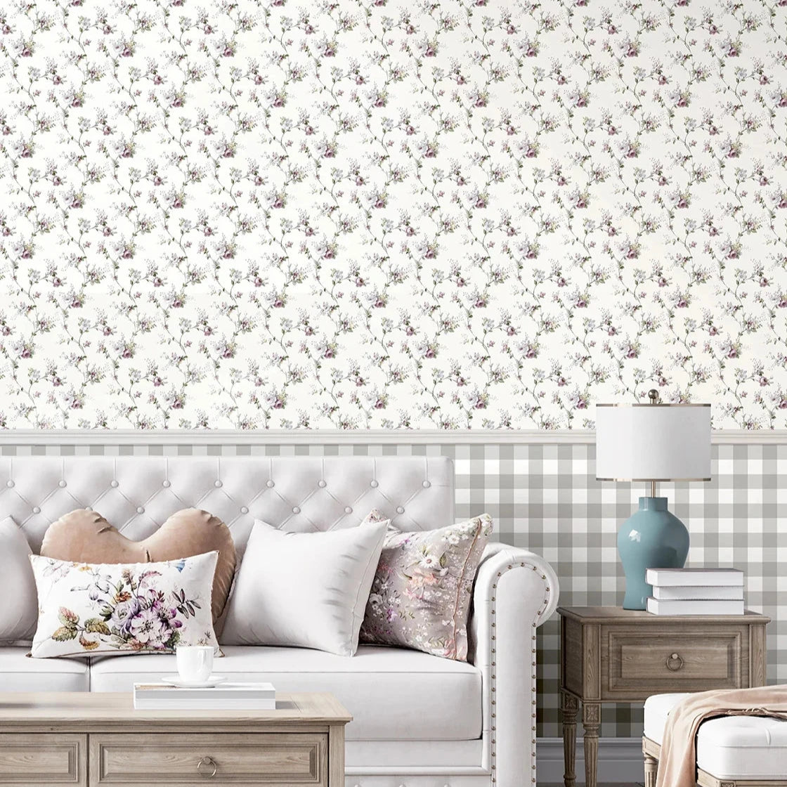 Fiori Country - Fawn botanical wallpaper Parato