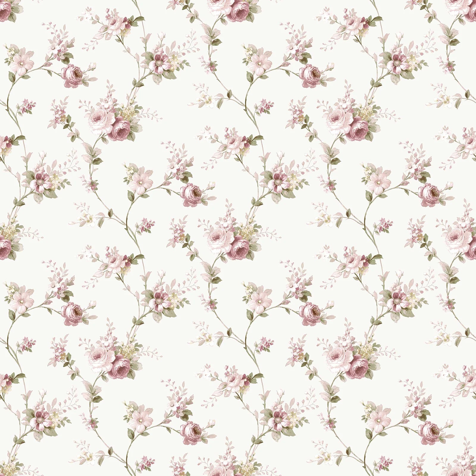 Fiori Country - Fawn botanical wallpaper Parato Roll Pink 12318