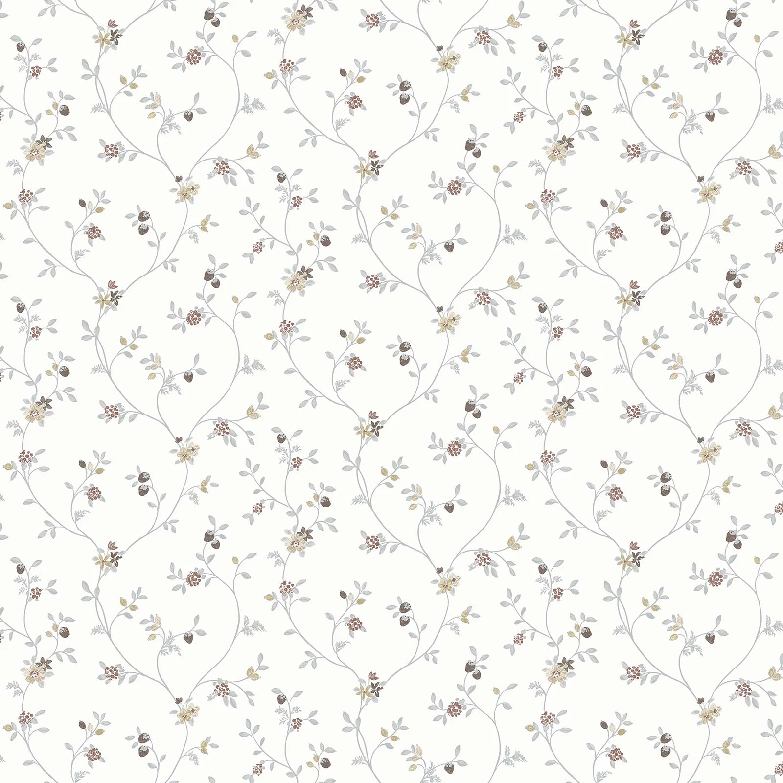 Fiori Country - Meadow botanical wallpaper Parato Roll Gray 12331