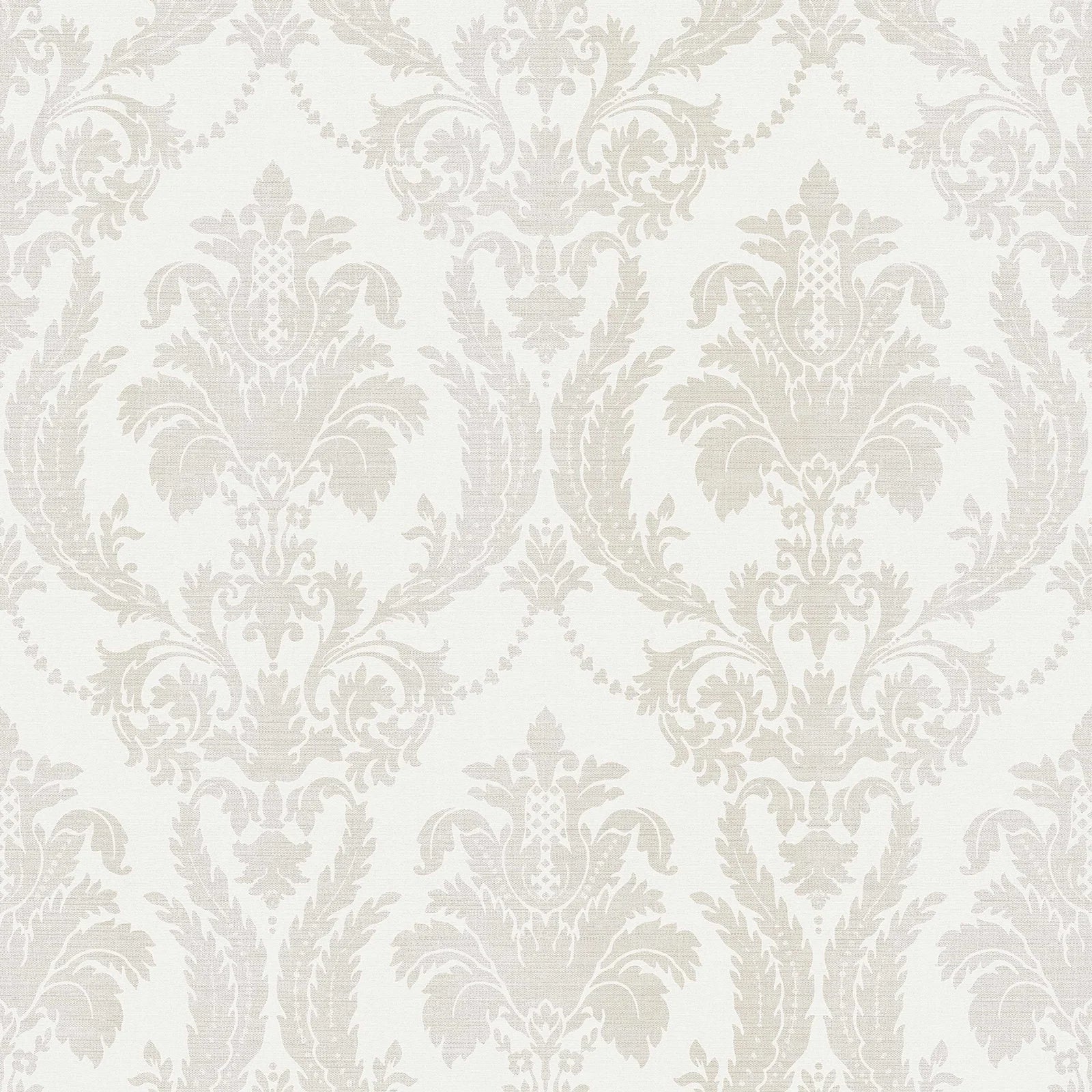 Thema - Arabesque damask wallpaper Parato Roll White 28801