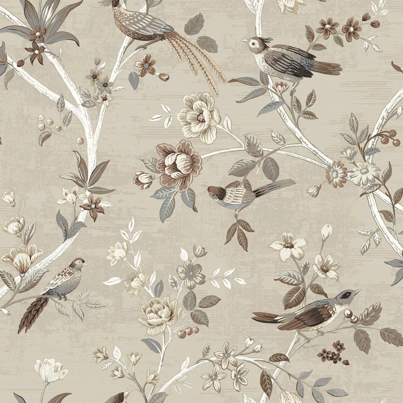 Thema - Jardin damask wallpaper Parato Roll Beige 28843