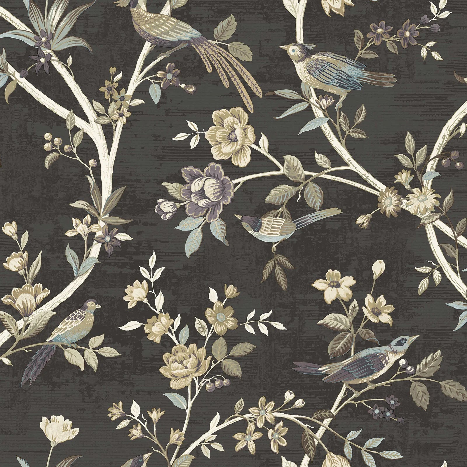 Thema - Jardin damask wallpaper Parato Roll Black 28847