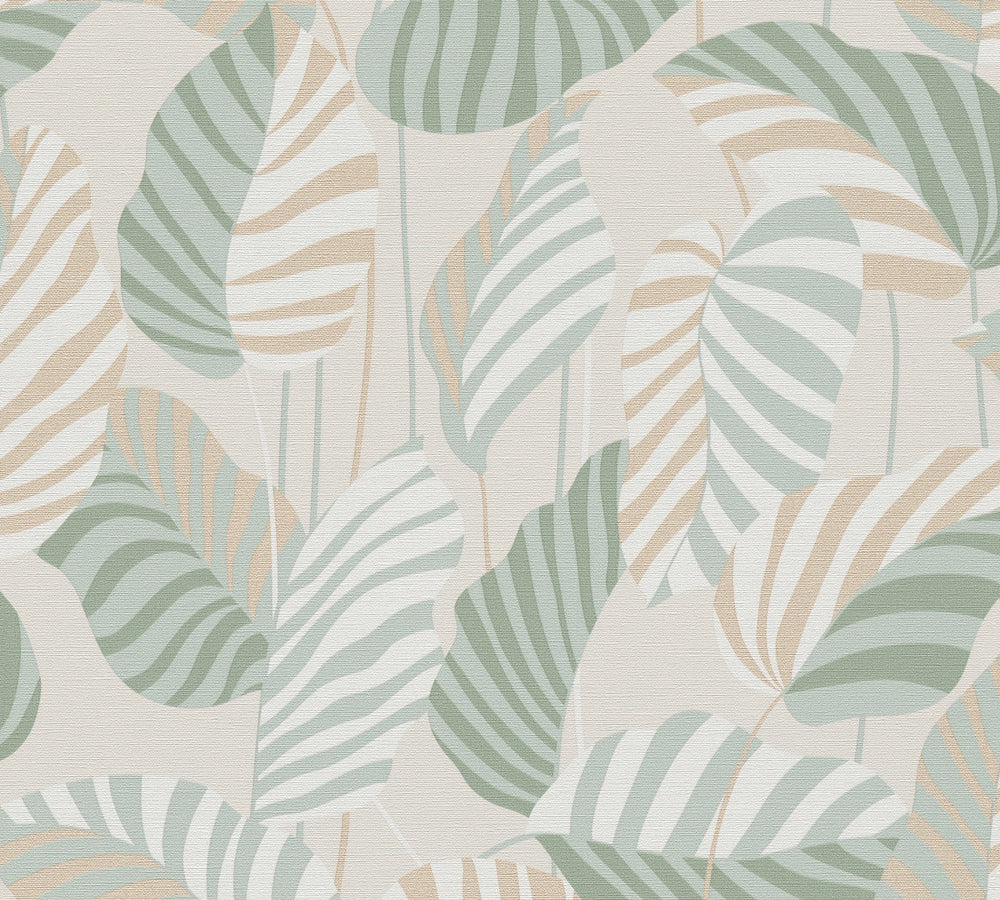 Antigua - Jungle Leaves botanical wallpaper AS Creation Roll Cream  390943